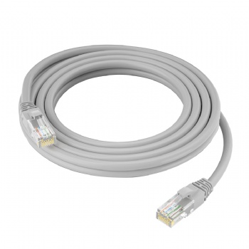 PATCH CORD CAT.5E UTP-3.0M-26AWG-CCA-568B-PVC-Gris-Φ5.2±0.2mm