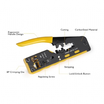 Ethernet crimping tool equipped with RJ45 crimping tool