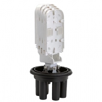 Optical cable connection box-cap type-heat-shrinkable sealing-1 in 4 out-48 cores (2 24F core discs)+(valve device)