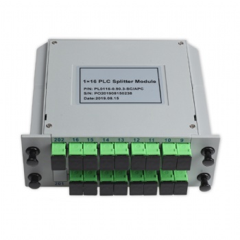 1X16 CASSETTE TYPE SC APC FIBER OPTICAL PLC SPLITTER