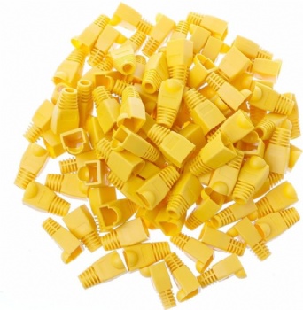 Colorful RJ45 Cat5e Cat6 Ethernet Network PluG Sheath RJ45 Plug Cover Boot（Yellow）