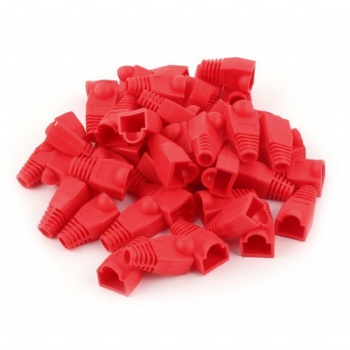 Colorful RJ45 Cat5e Cat6 Ethernet Network PluG Sheath RJ45 Plug Cover Boot（Red）