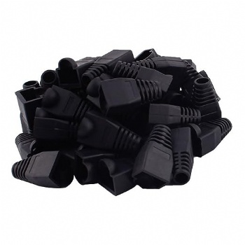 Colorful RJ45 Cat5e Cat6 Ethernet Network PluG Sheath RJ45 Plug Cover Boot（Black）