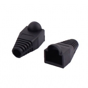 Colorful RJ45 Cat5e Cat6 Ethernet Network PluG Sheath RJ45 Plug Cover Boot（Black）