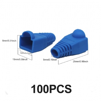 Colorful RJ45 Cat5e Cat6 Ethernet Network PluG Sheath RJ45 Plug Cover Boot（blue）